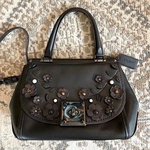 Coach Drifter Tp Handle Satchel w/ floral appliqué